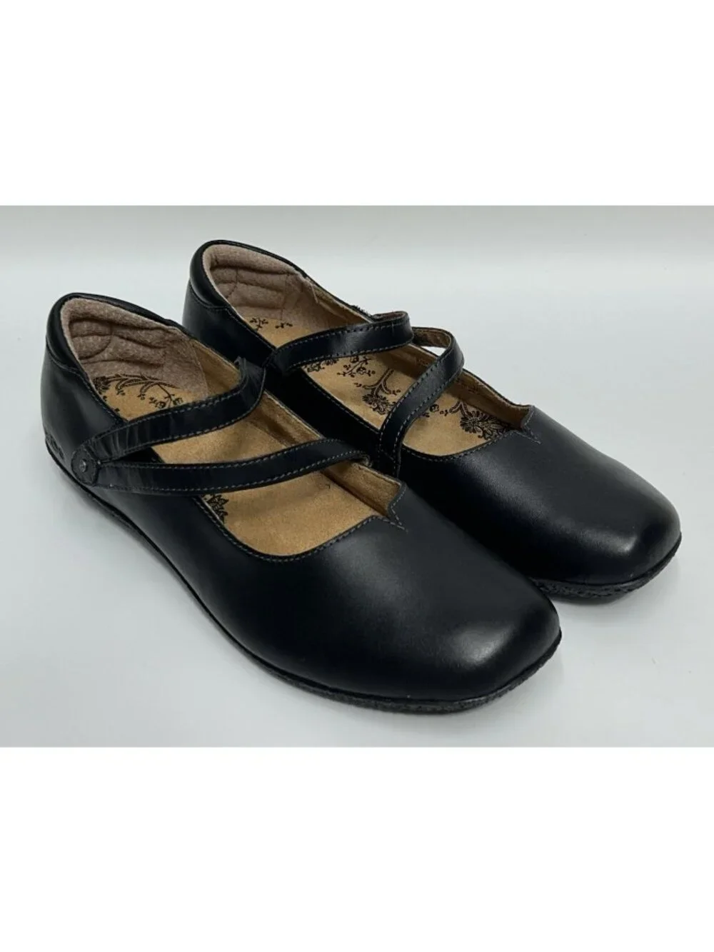 NEW Taos Banter Flats Leather Double Mary Jane Strap Black Women 8.5 MSRP $165